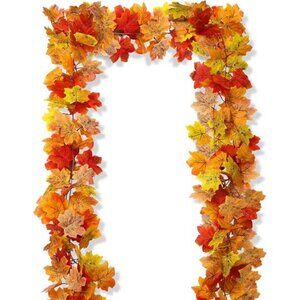 13FT Fall Leaf Garlands 2 PCS Fall Garland for Mantle Thanksgiving Fall